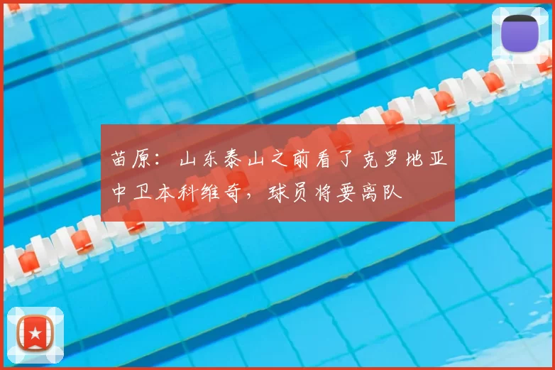苗原:山东泰山之前看了克罗地亚中卫本科维奇,球员将要离队