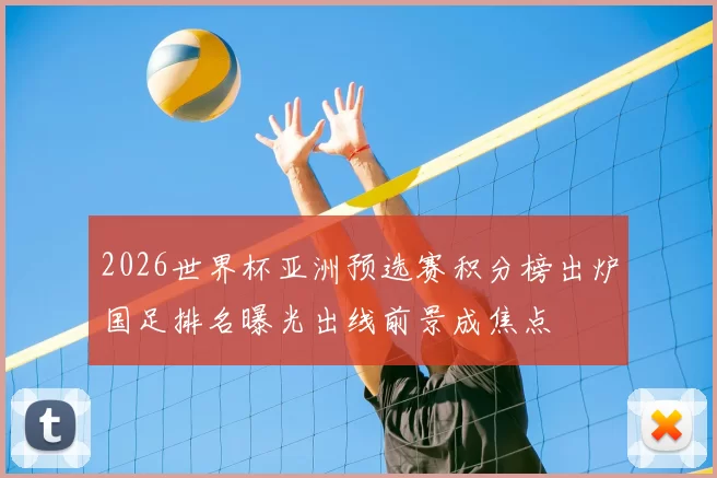 2026世界杯亚洲预选赛积分榜出炉国足排名曝光出线前景成焦点